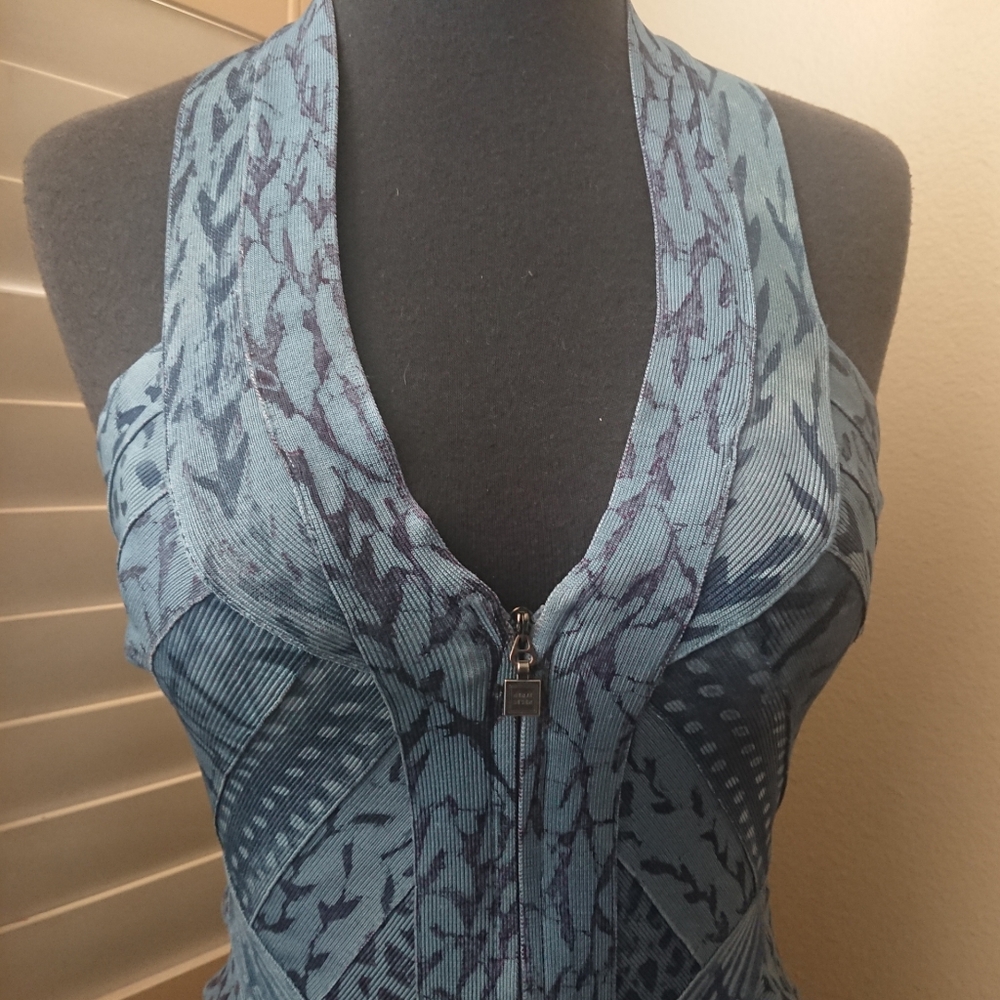 Blue Bandage HERVE LEGER Halter Mini Dress S - Picture 3 of 8